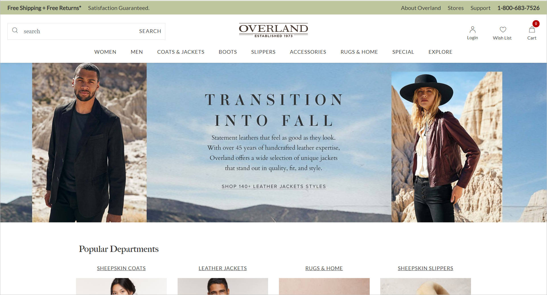 Overland case study - new homepage above the fold