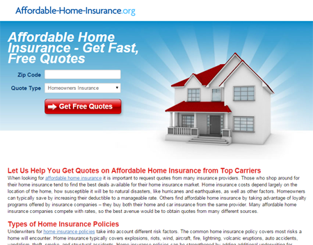 Affordable Home Insurance Clear CTA