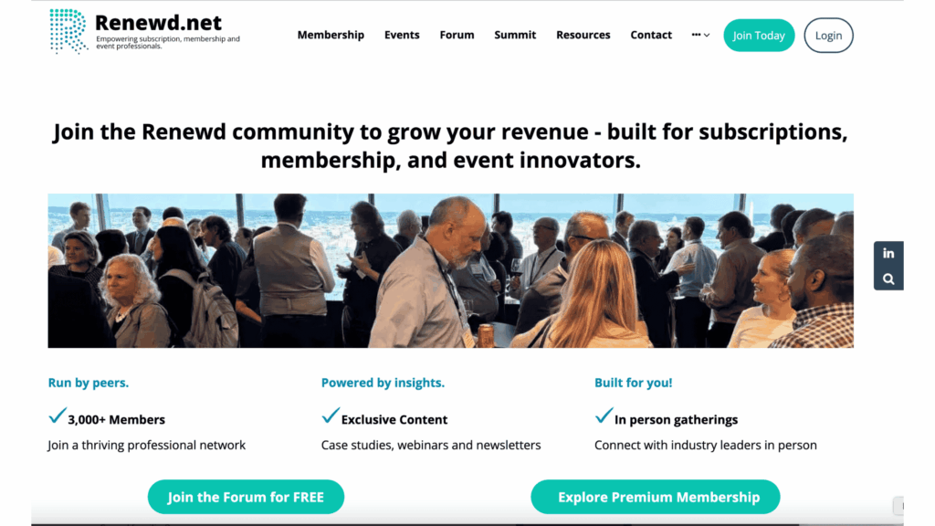 a screenshot of the Renewd homepage, a membership website that had a high number of common website conversion barriers
