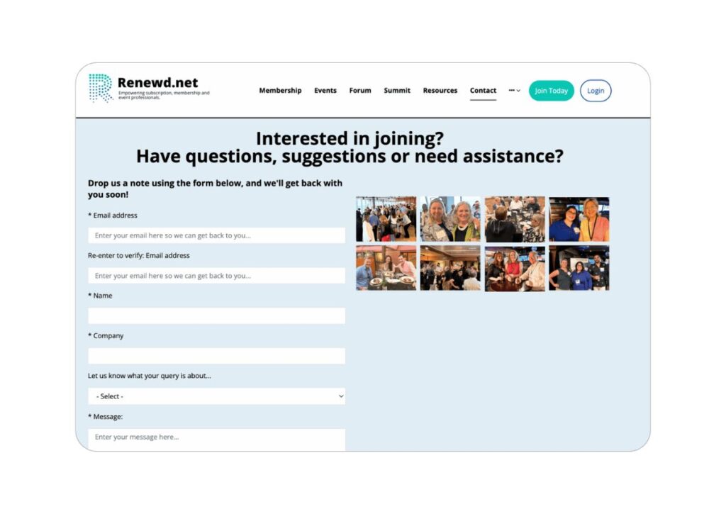 a screenshot of a more simplified contact form  with less fields to help boost conversions
