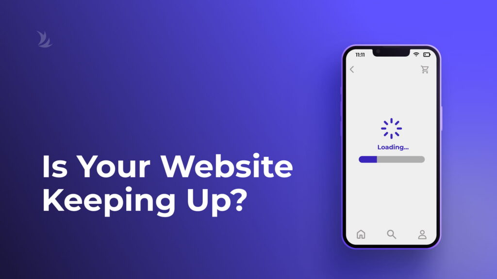 Website loading on a mobile device, illustrating the challenge of keeping pace with changing customer expectations and online behavior.
