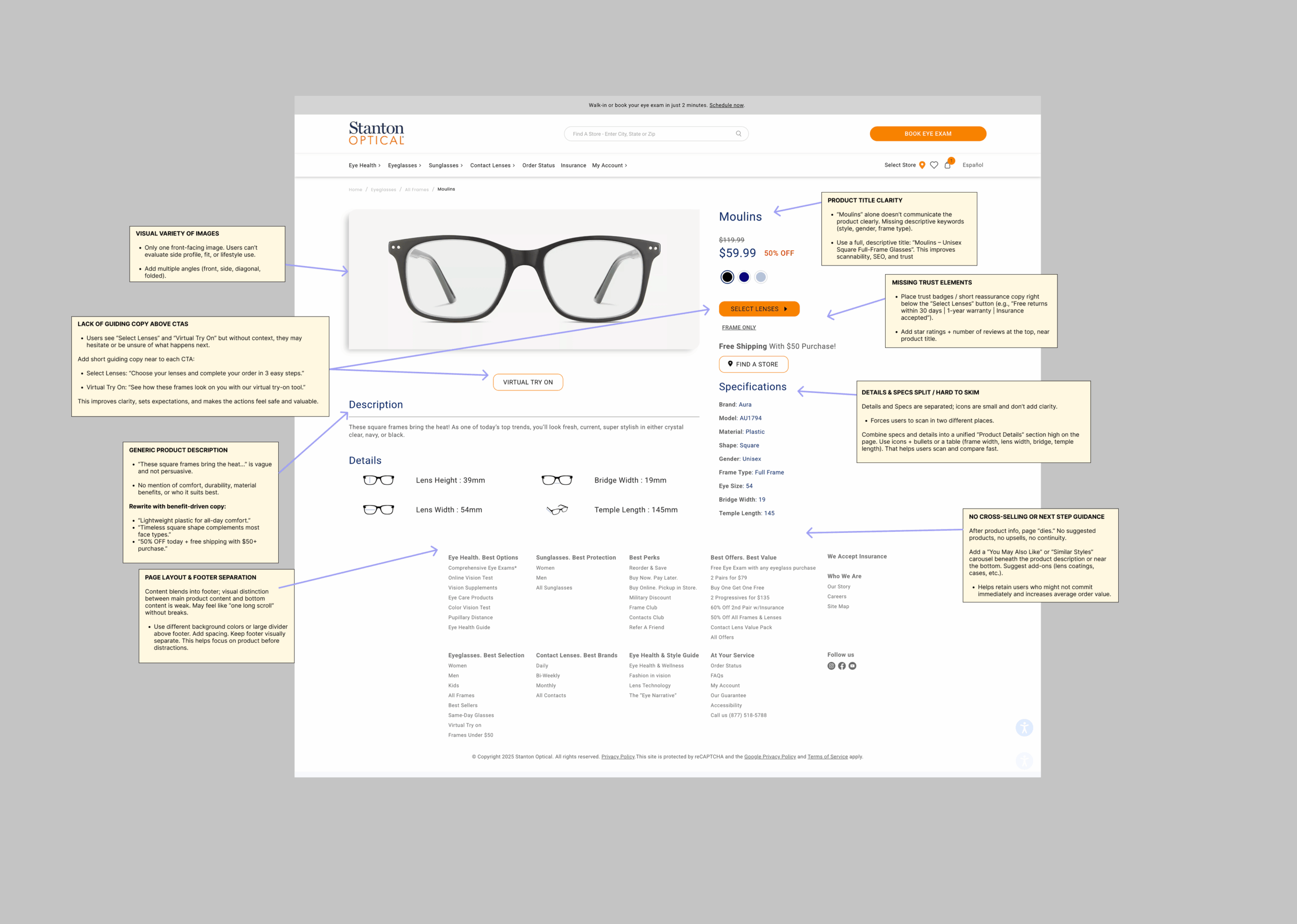 an conversion rate optimization analysis on e-commerce product page and how to improve it