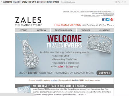 Zales Remarketing Email