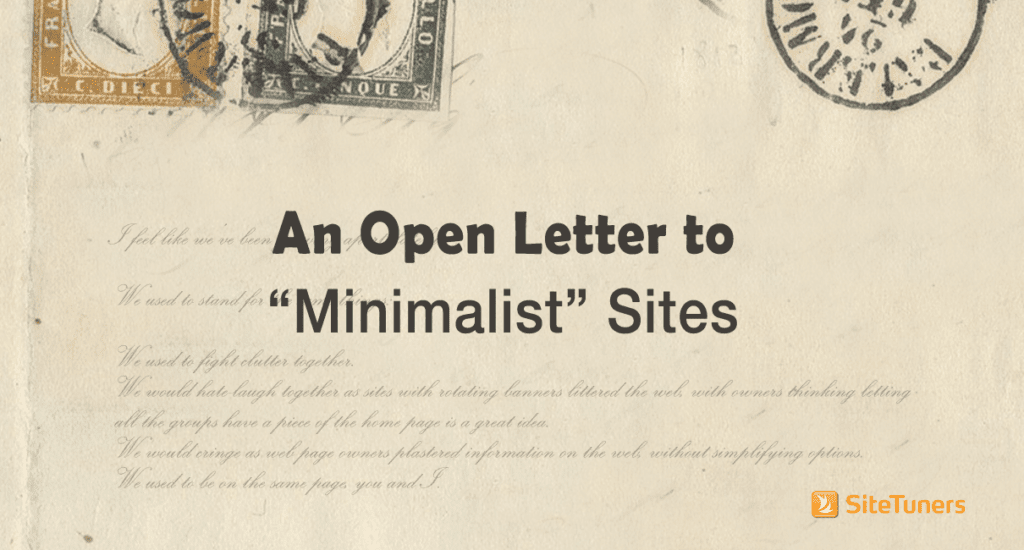 an open letter to minimalist sites