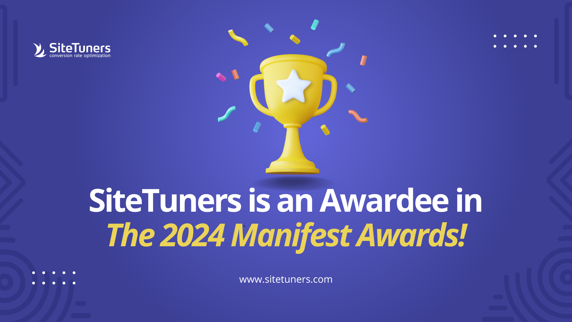 The Manifest Award thumbnail won by Sitetuners.