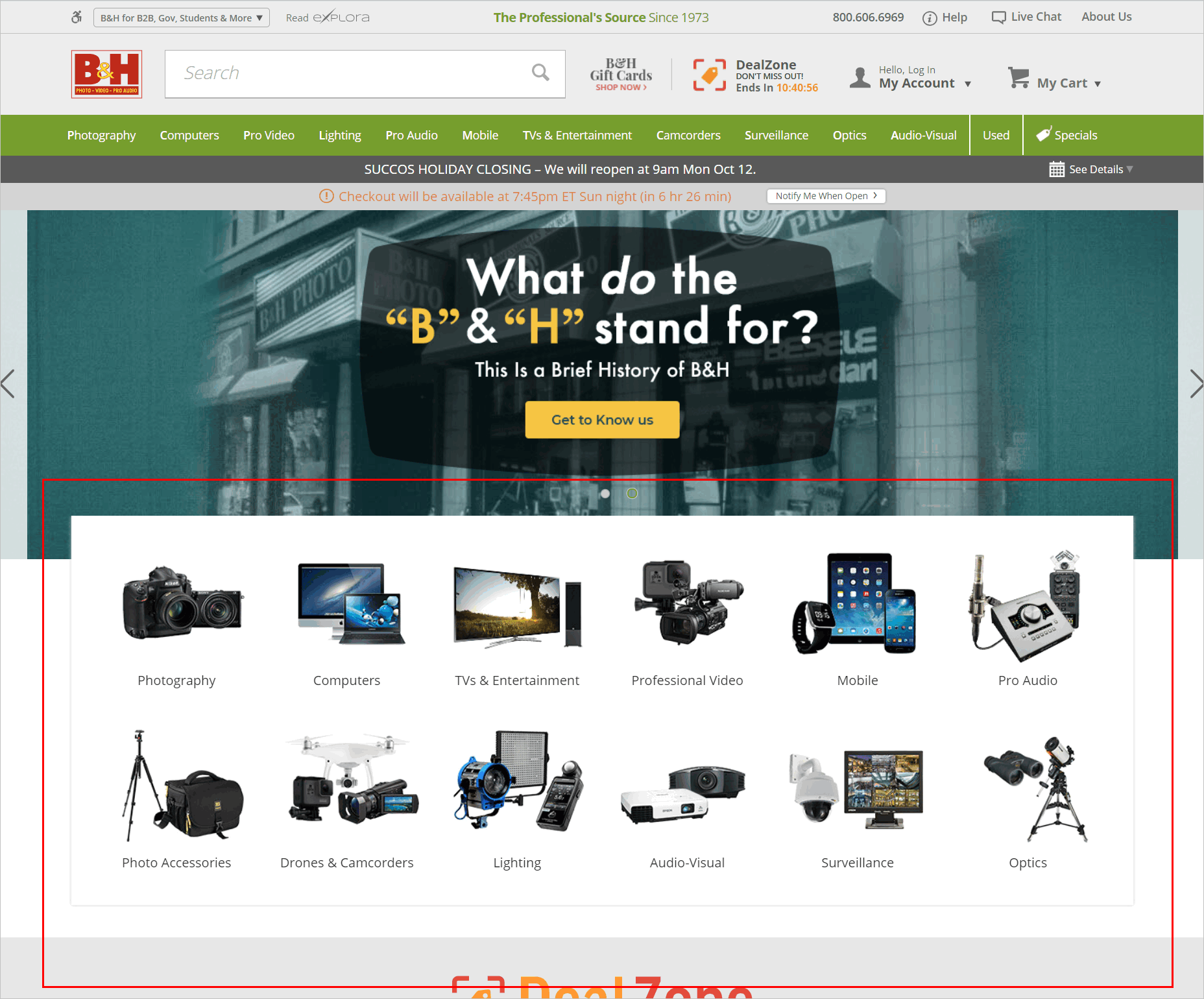 Conversion rate optimization for e-commerce example. Homepage with composite images that represent product categories.
