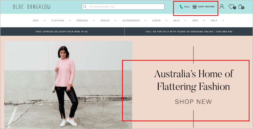 image of Blue Bungalow's new homepage