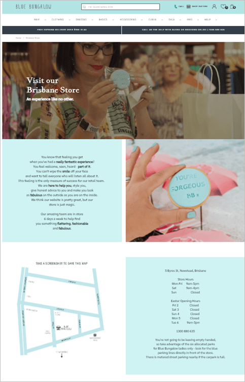 Blue Bungalow Store Location Page New