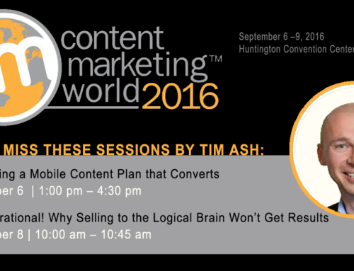 Catch Tim Ash at Content Marketing World 2016