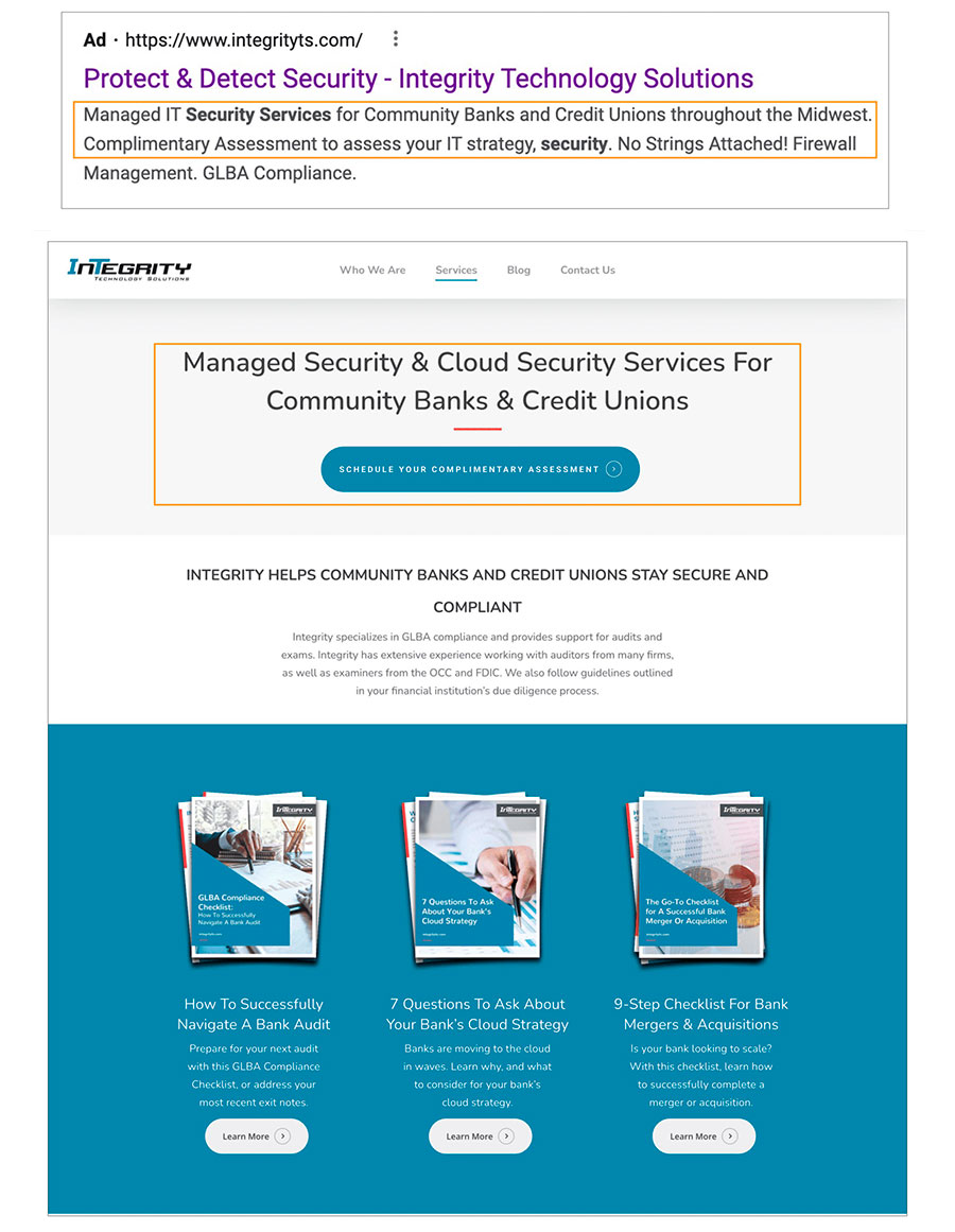 Integrityts Ad And Landing Page Alignment