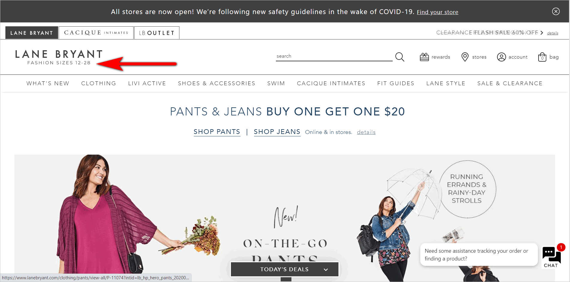 Conversion rate optimization for e-commerce example. Homepage with a functional tagline in the standard location.