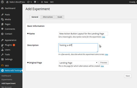 Image of Nelio WordPress plugin for A/B testing