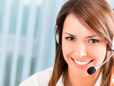 stock photo of smiling customer service operator