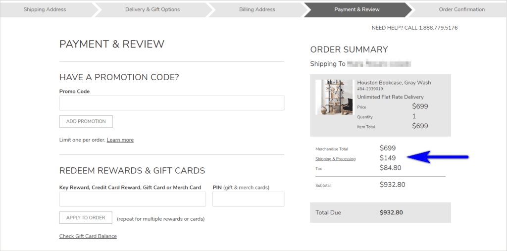 payment and review page pottery barn