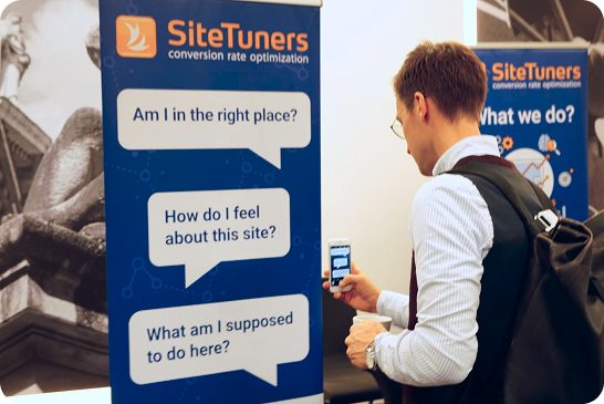 Person looking at SiteTuners banners