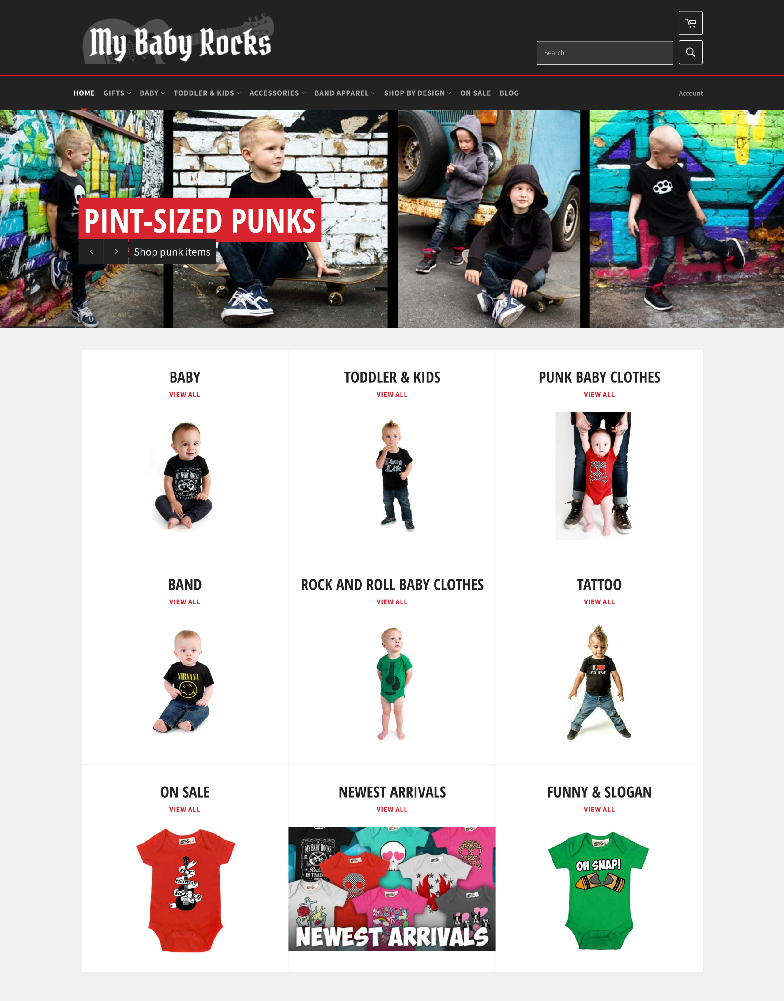 Image of PunkBabyClothes new homepage