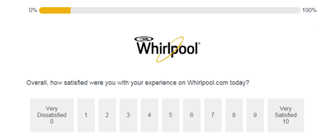 whirlpool-qualtrics site intercept-survey question example-web survey tools pricing to execution