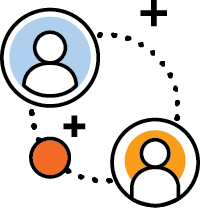 illustration of two people interconnected with dots