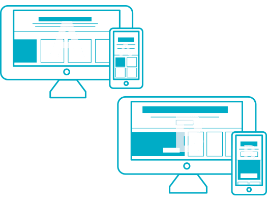 graphic of two computers showing 2 versions of an A/B test